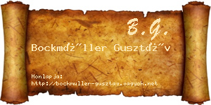 Bockmüller Gusztáv névjegykártya