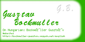 gusztav bockmuller business card